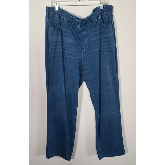 Lands End Jeans Pull On Starfish Medium Blue Plus Sz 2X (20W-22W) - Picture 2 of 14